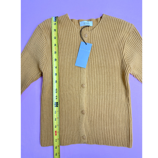 Kids Round Neck Rib Cardigan | Size 6Y Korean brand Bemon - Image 4
