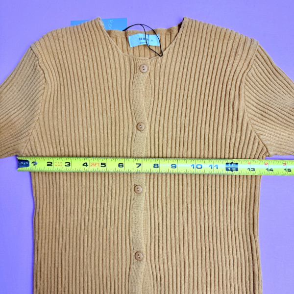 Kids Round Neck Rib Cardigan | Size 6Y Korean brand Bemon - Image 5