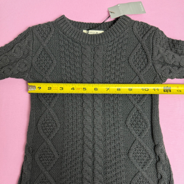 Grey Cable Knit Sweater Dress Korean Brand Bemon Size 18-24 Months - Image 5