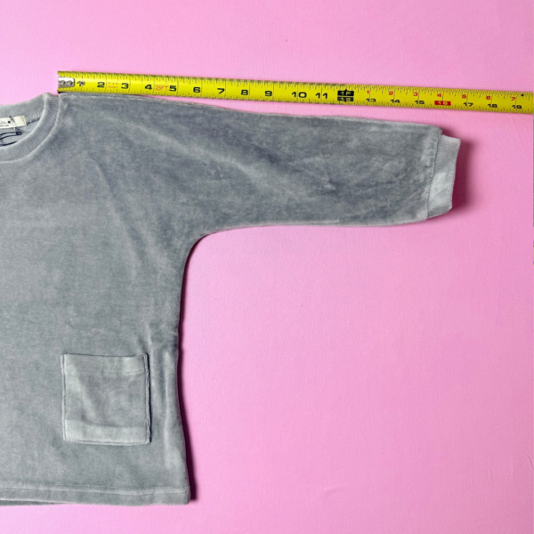 Gray Velvet Sweatshirt for Girls | Size 4-5T Korean brand Bemon - Image 8