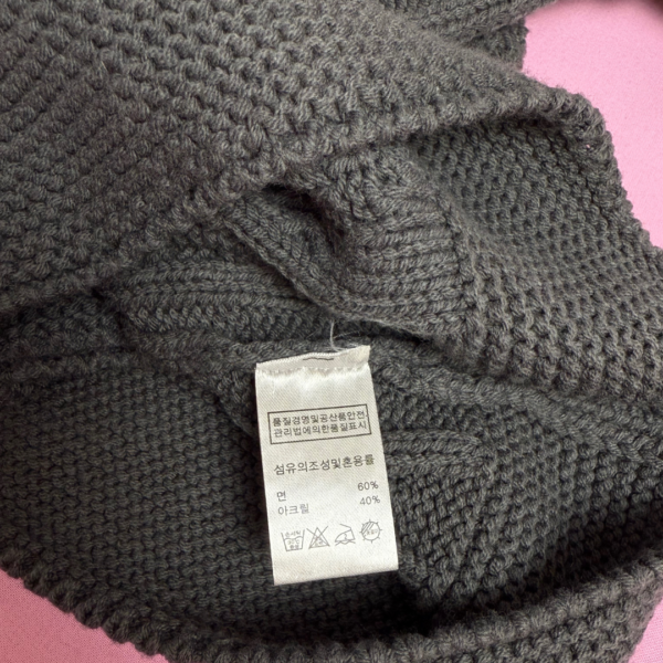Grey Cable Knit Sweater Dress Korean Brand Bemon Size 18-24 Months - Image 7